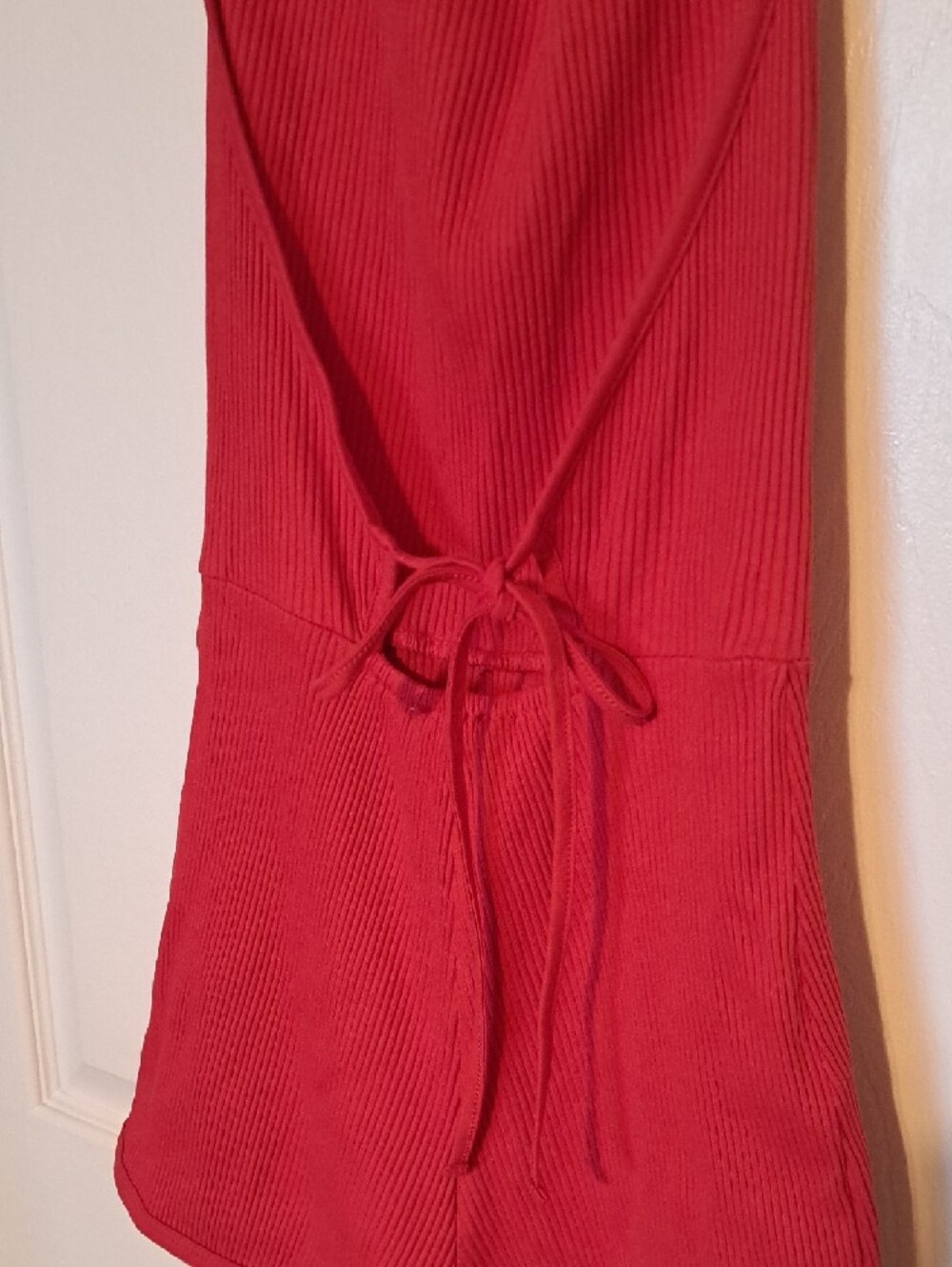 Zara Red Ribbed Halter Romper - Picture 7 of 7